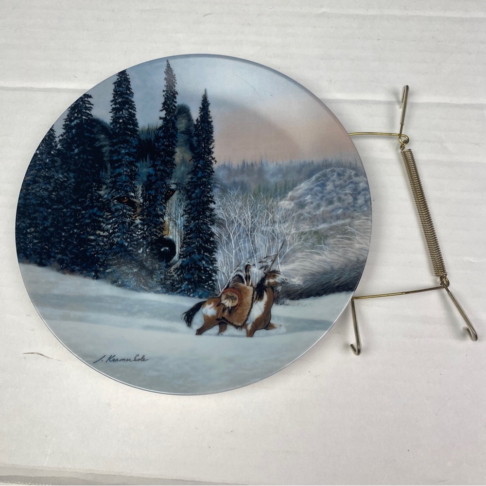 W.S. George The Faces Of Nature Plate Wolf Ridge 1992 Julie Kramer Cole Vintage